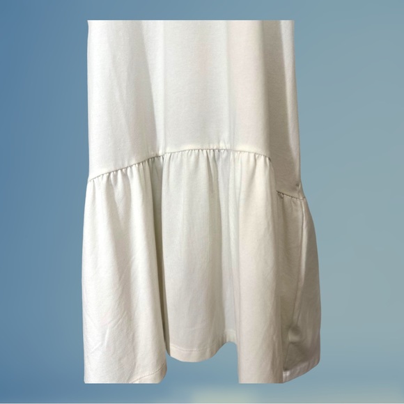 A New Day Solid White Sleeveless Ruffle Hem Dress Size M - Picture 7 of 9